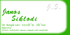 janos siklodi business card